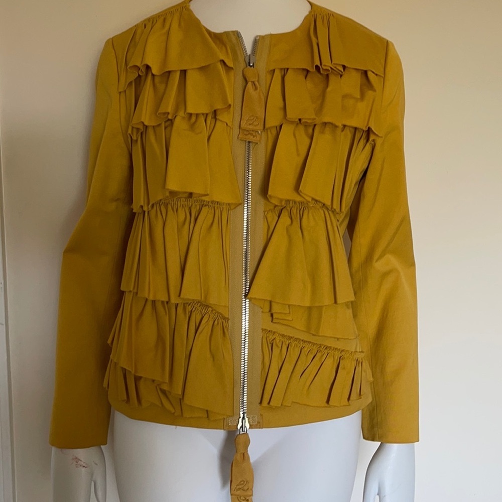 3.1 Phillip Lim mustard yellow color ruffle jacket size 6